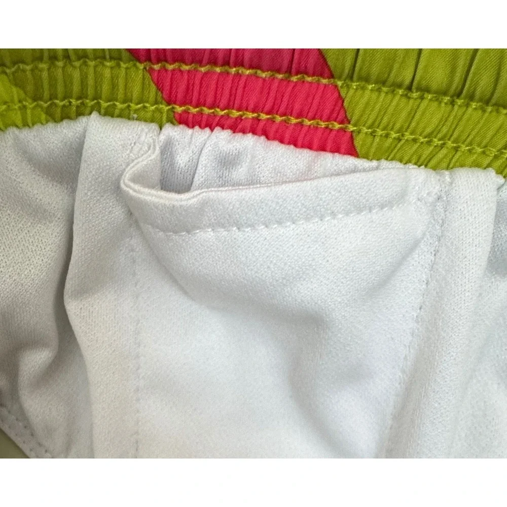 Nike Dri-FIT Geometric Abstract Print Lime Green Running Shorts Women's Large